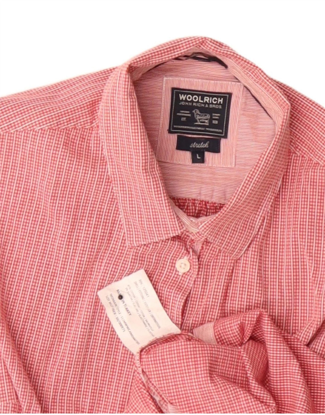 Woolrich Chemise Slim Fit à Manches Courtes pour Femme UK 14 Grand Coton à Carreaux Rouge