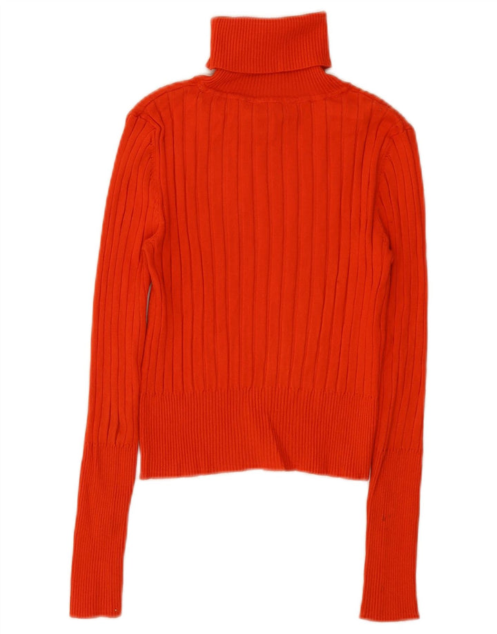 Zara Pull court à col roulé pour femme UK 12 Orange moyen