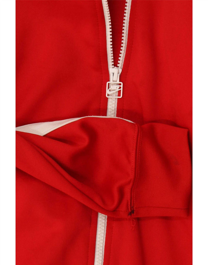 Nike Pull à capuche zippé graphique pour homme Petit polyester color block rouge