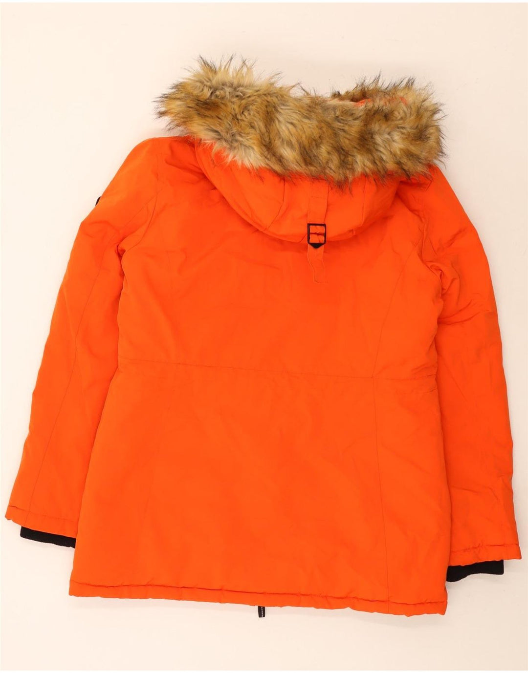 Superdry Veste de ski à capuche pour femme UK 12 Orange moyen Polyester