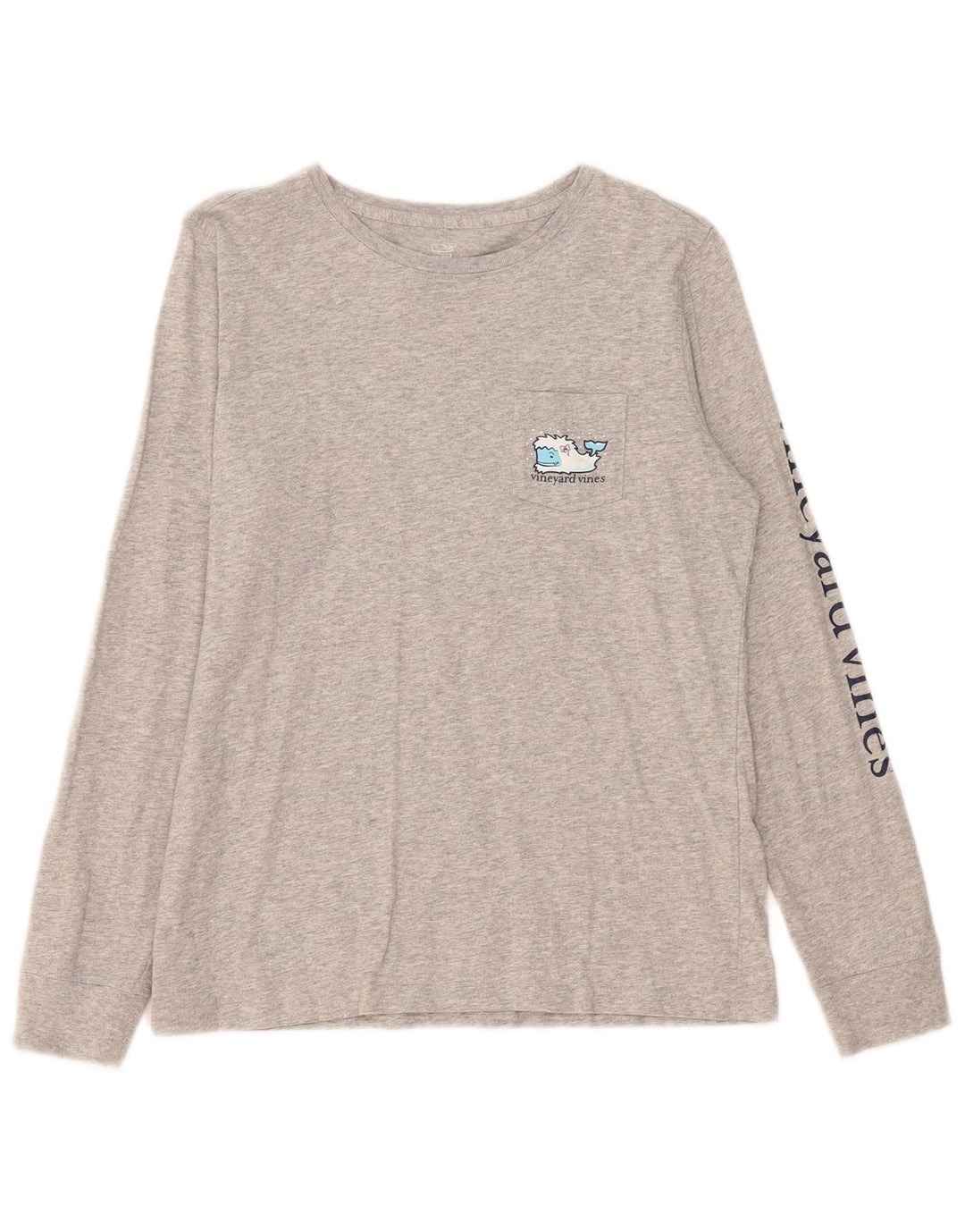 Vineyard Vines Haut graphique à manches longues pour femme UK 10 Petit gris moucheté
