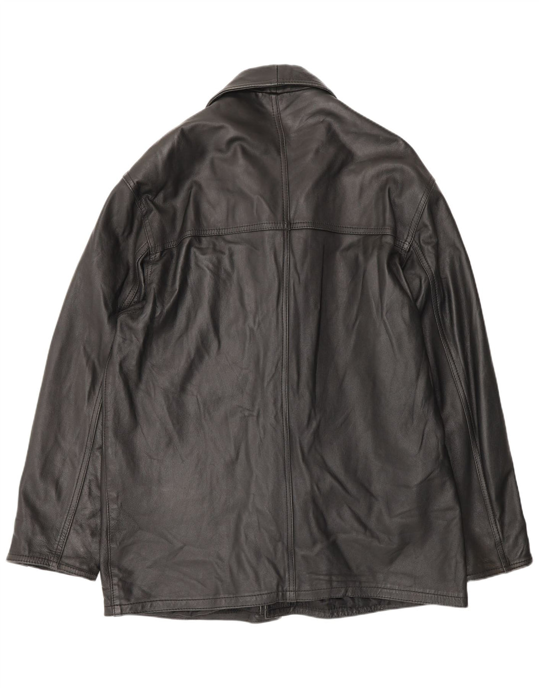 manteau en cuir homme vintage UK 42 XL Noir