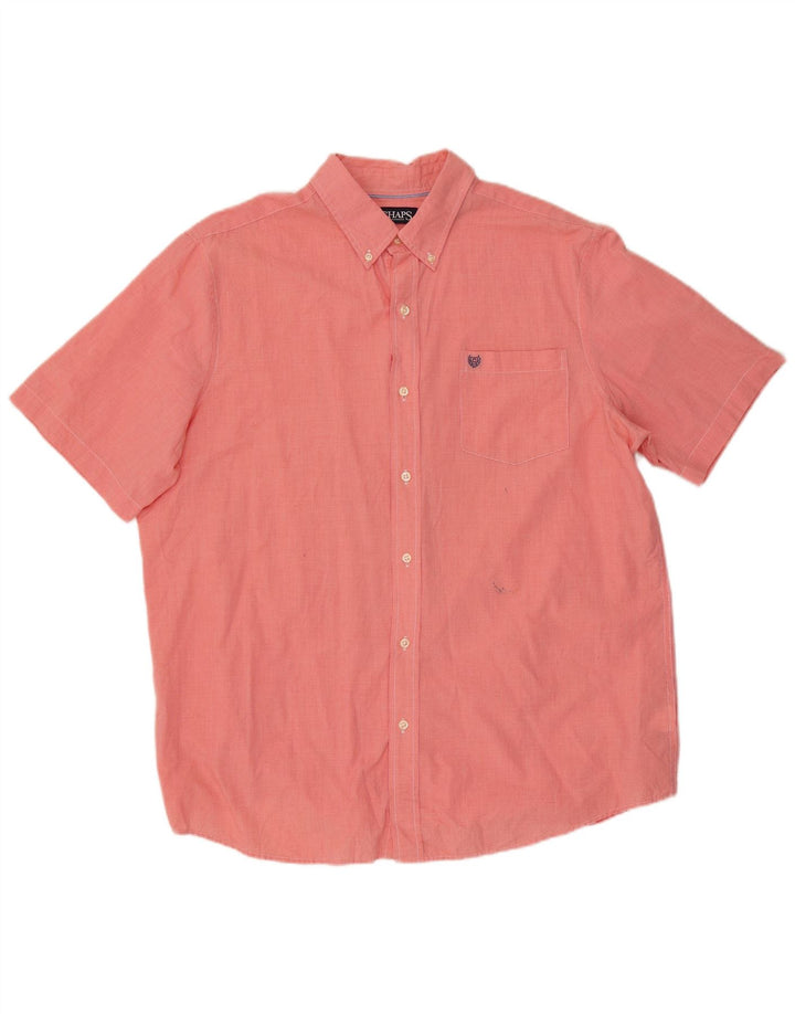 Chaps Chemise à Manches Courtes Homme XL Rouge Pied de Poule Coton