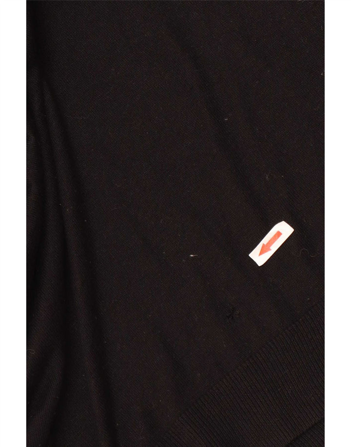 Basic Femme Col Roulé Pull Pull UK 10 Petit Acrylique Noir