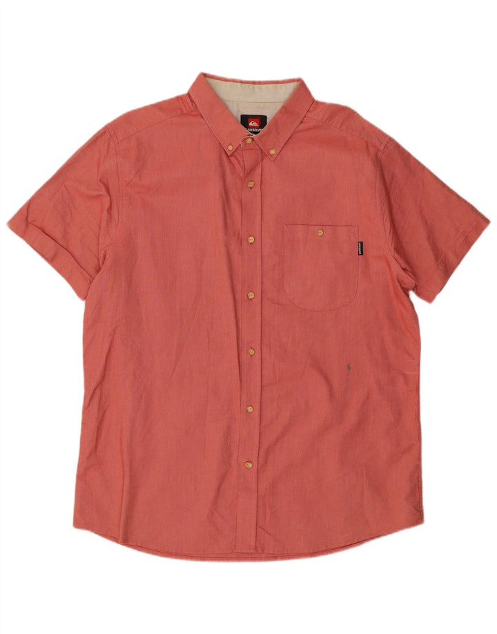 Quiksilver Chemise à Manches Courtes Homme Large Rouge Coton