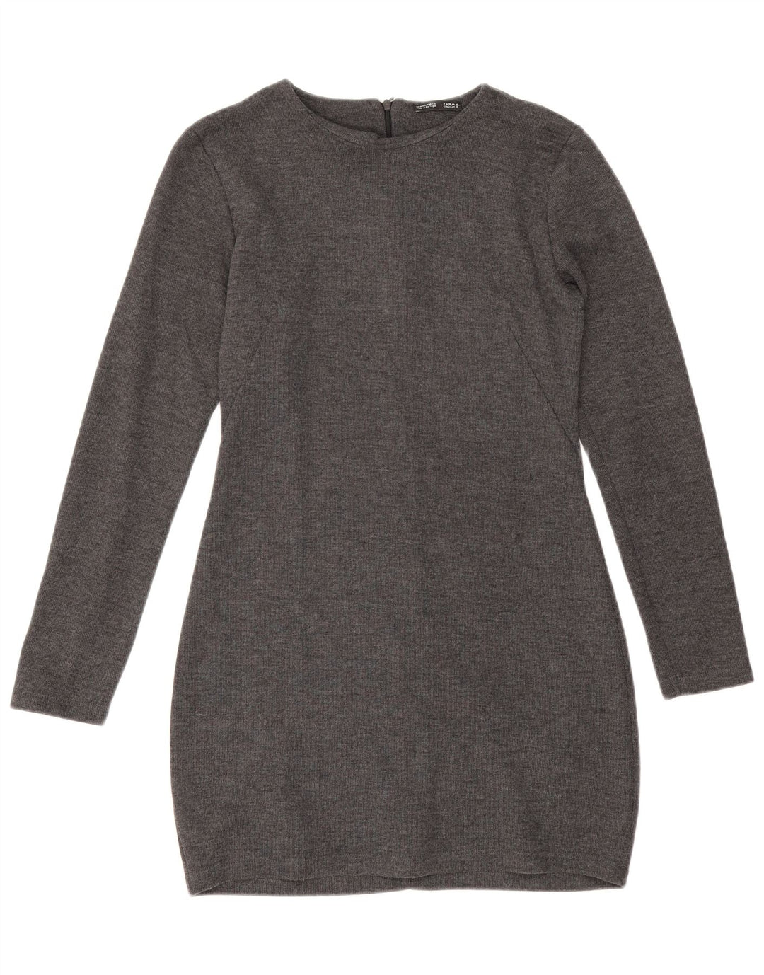 Zara Robe pull à manches longues pour femme UK 12 Gris moyen