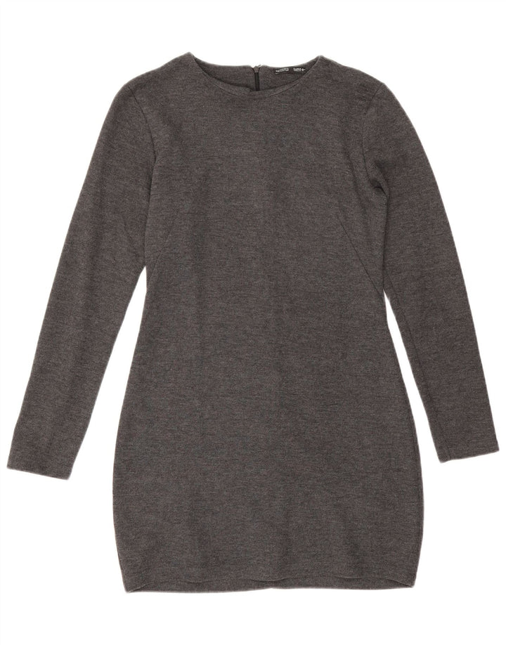 Zara Robe pull à manches longues pour femme UK 12 Gris moyen