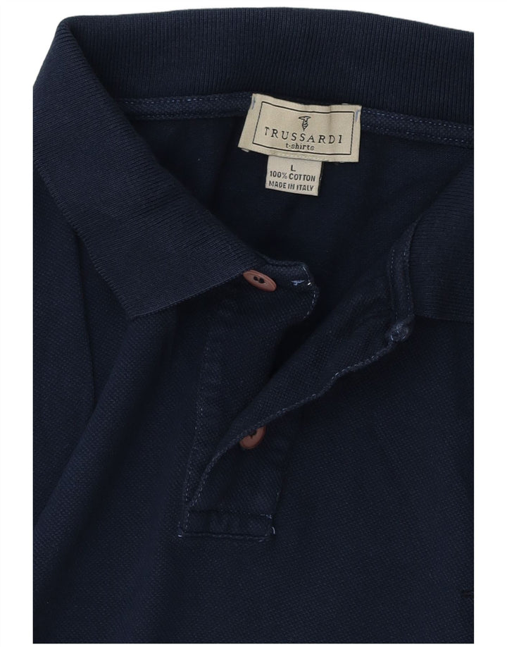 Polo Homme Trussardi Large Bleu Marine Coton