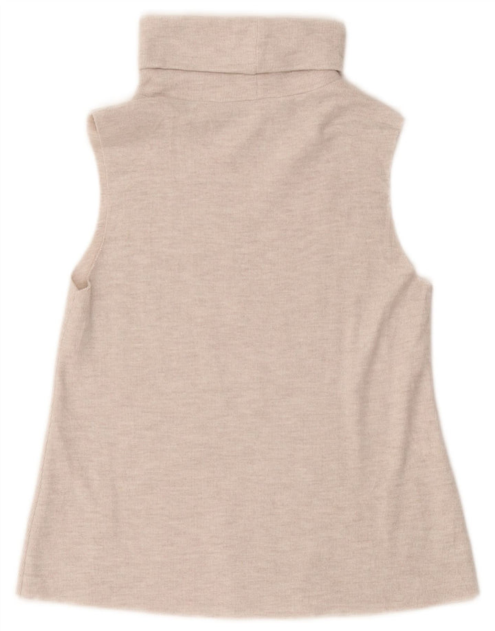 Zara Chemisier sans manches à col roulé pour femme UK 10 Petit Blanc
