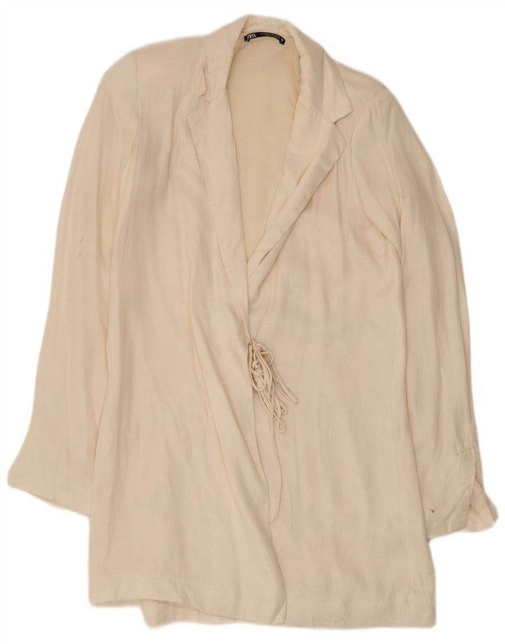 Zara Femme Pardessus UK 6 XS Viscose Blanc Cassé
