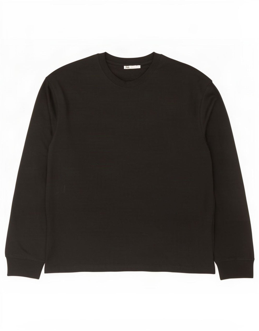 Zara Homme Top Manches Longues Coton Noir Moyen