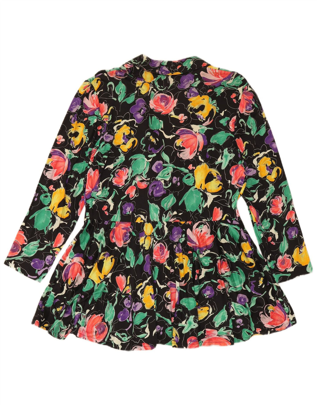 VINTAGE Veste Blazer Femme UK 12 Moyen Multicolore Floral