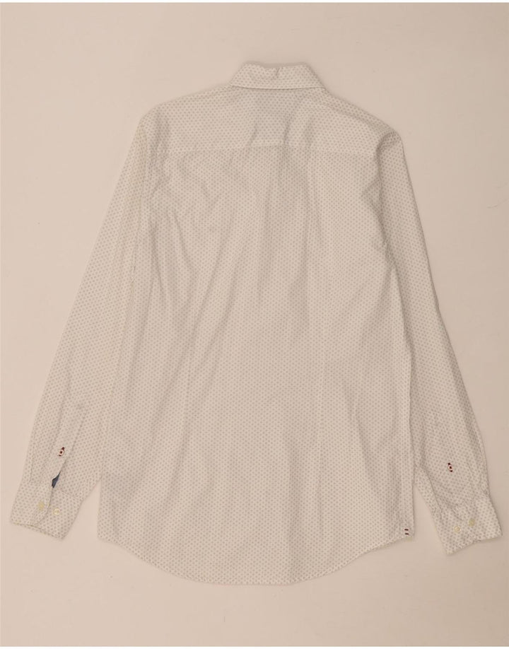 TOMMY HILFIGER Chemise Slim Fit Homme Blanc Moyen à Pois Coton