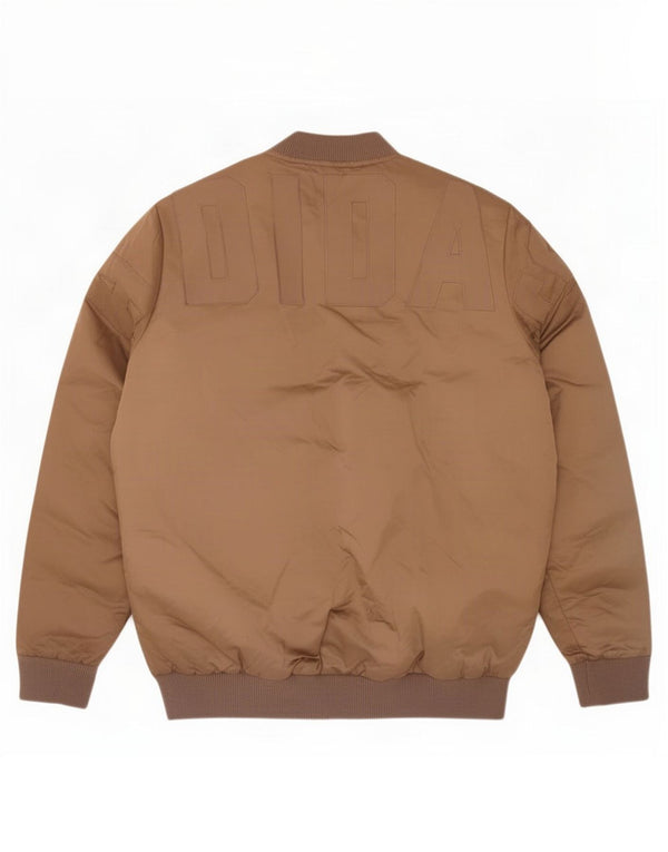 Adidas Veste matelassée surdimensionnée graphique pour femme UK 10 Petit Marron Polyester