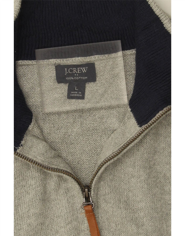 J. Crew Pull à col zippé pour homme Grand coton gris