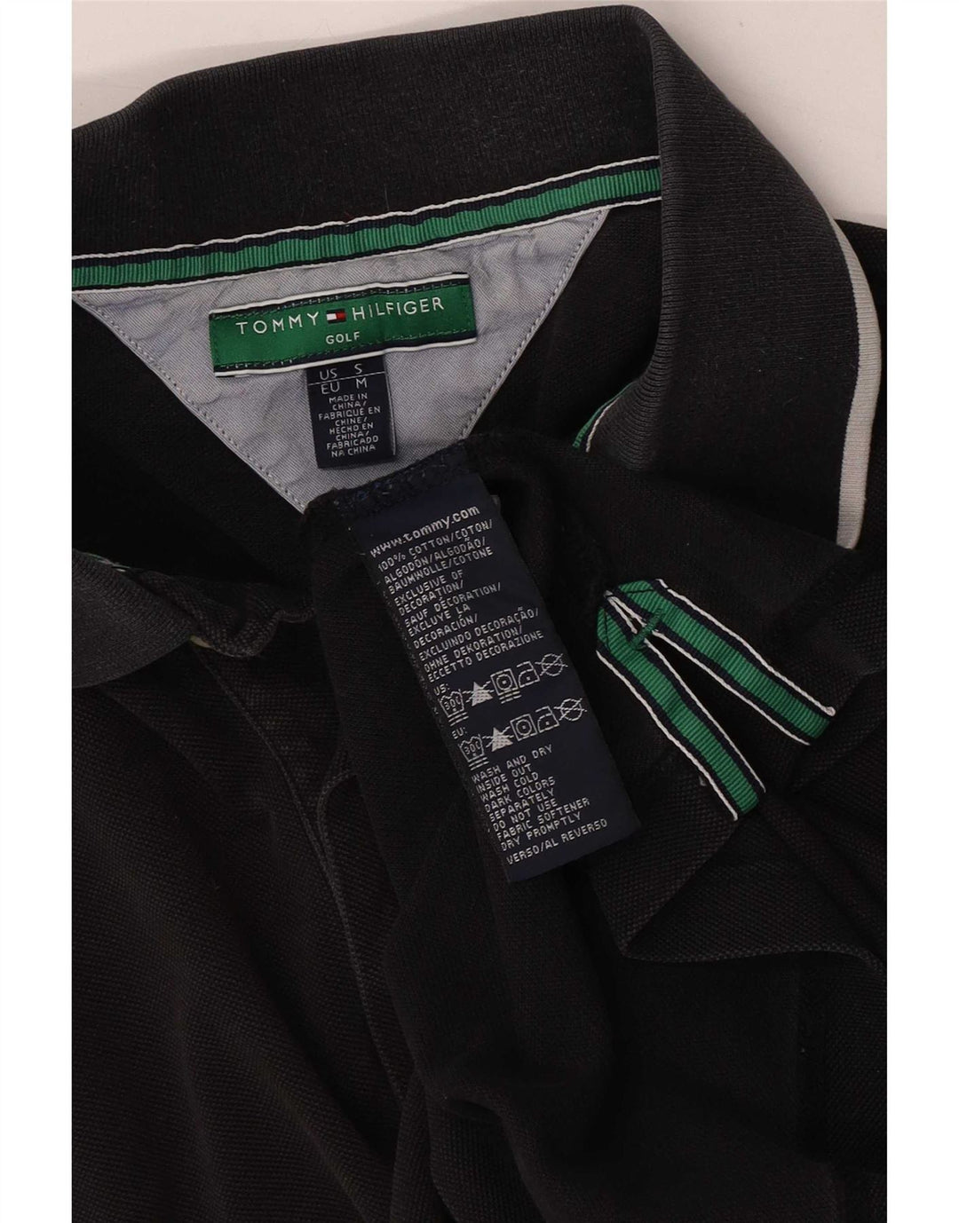 Tommy Hilfiger Polo Homme Coton Rayé Noir Moyen