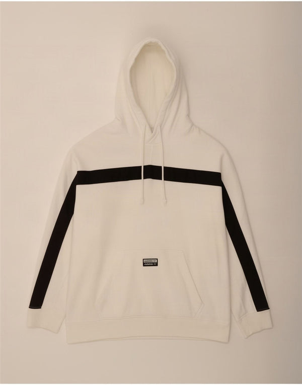Adidas Pull à capuche graphique pour homme Grand coton color block blanc