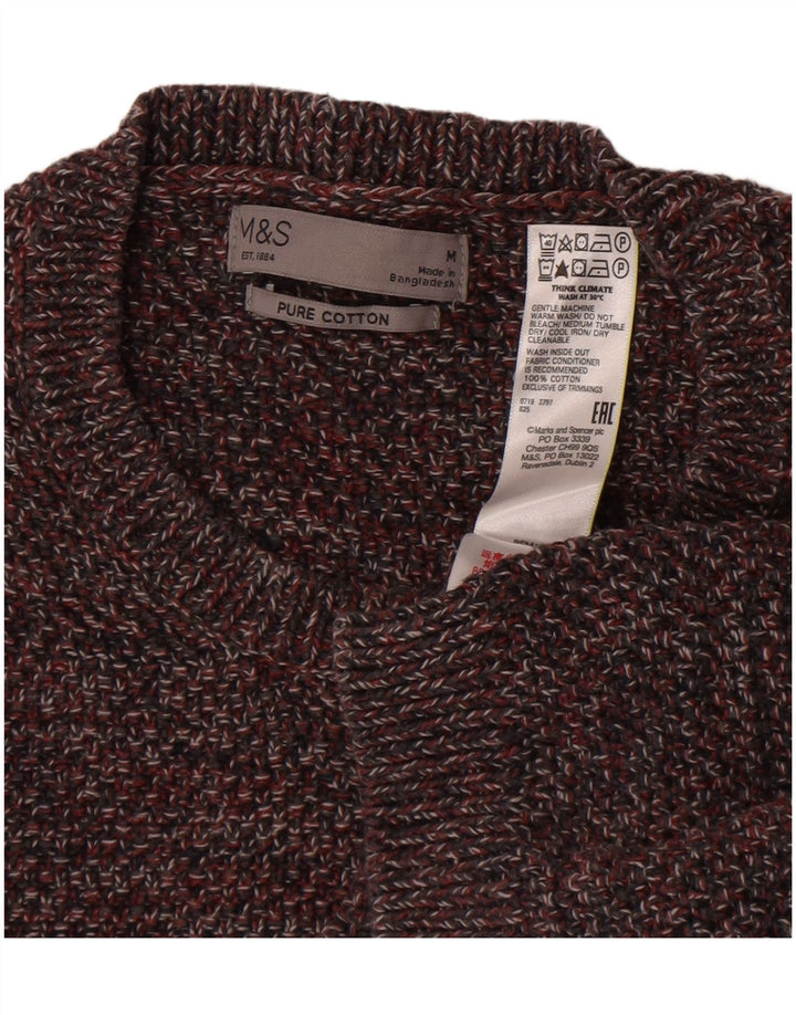 Marks & Spencer Pull à col rond pour homme Marron moyen moucheté