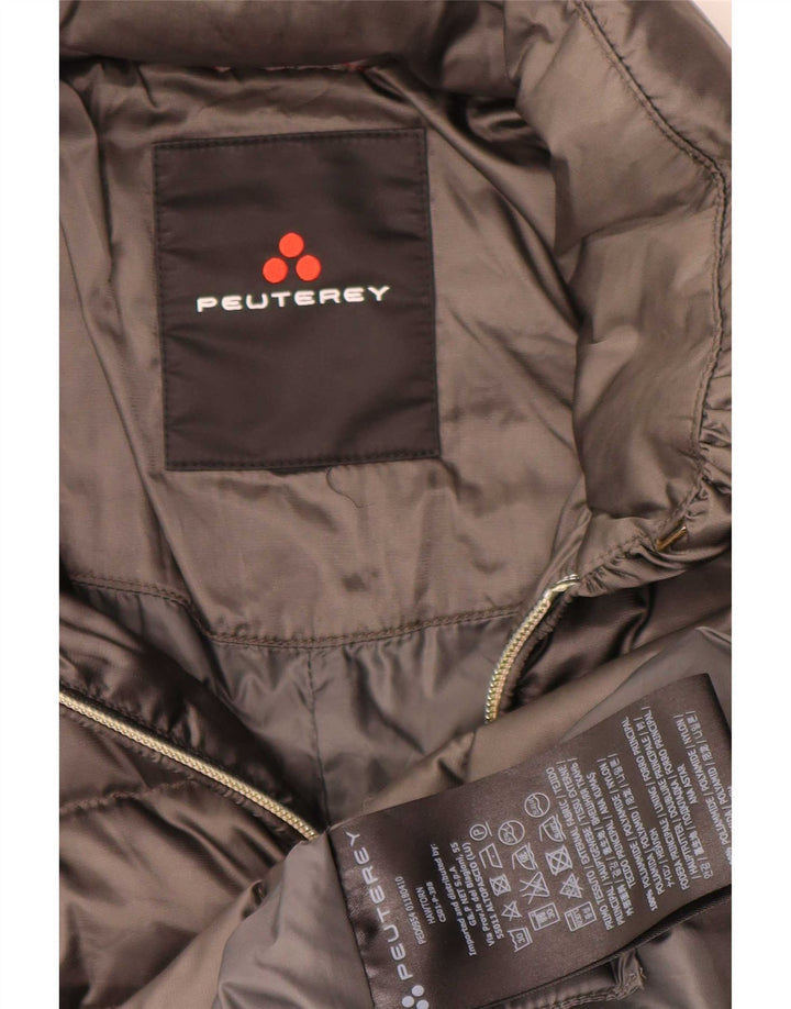 PEUTEREY Manteau Rembourré Femme UK 44 Gris Moyen Polyamide