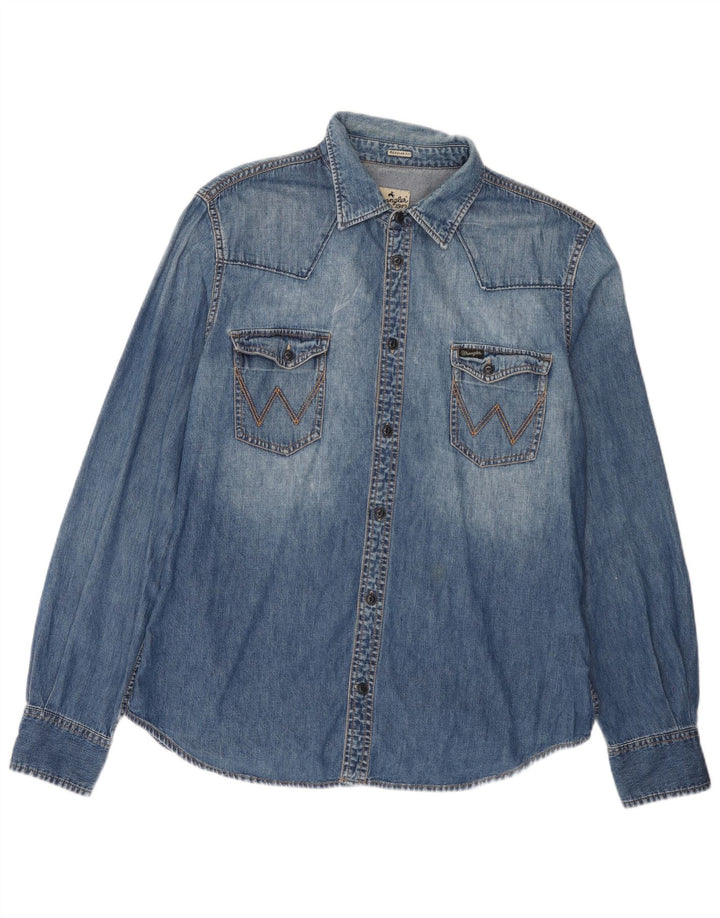 Wrangler Chemise en jean coupe classique pour homme XL Bleu coton