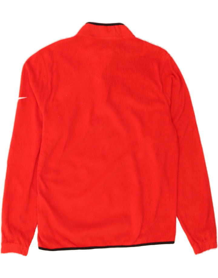 NIKE Mens Standard Fit Zip Neck Fleece Jumper Medium Red Polyester Vintage Nike and Second-Hand Nike from Messina Hembry 