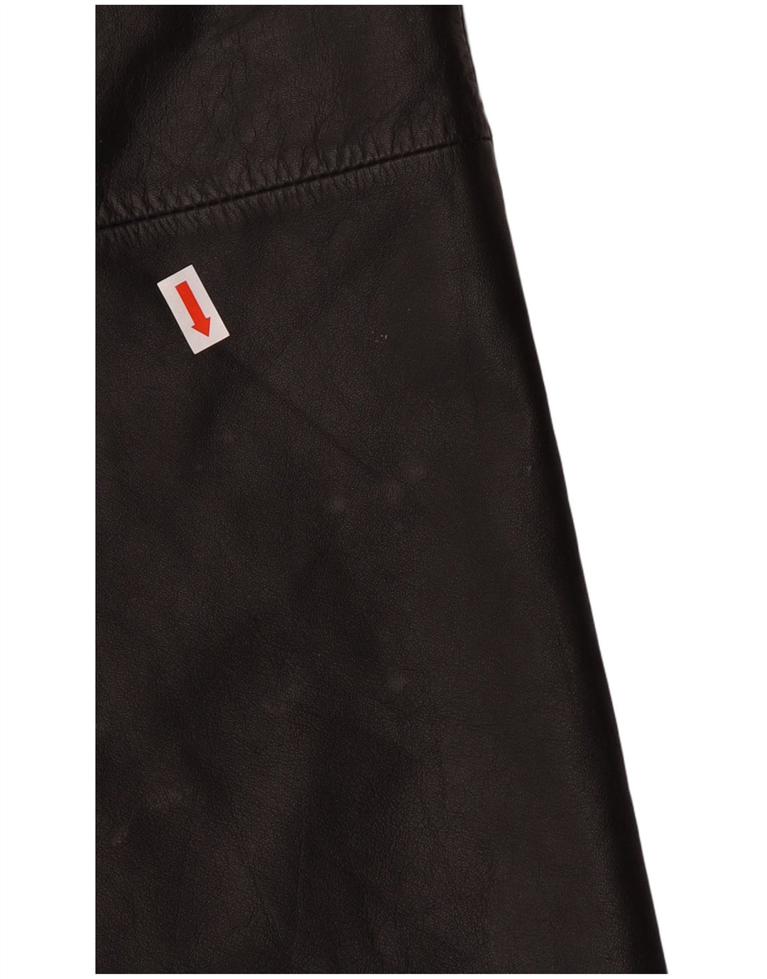 CHALICE Jupe en cuir taille haute pour femme UK 8 Small W24 Cuir noir