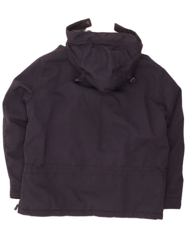 Napapijri Veste Anorak à capuche graphique géographique pour hommes UK 46 3XL Bleu marine