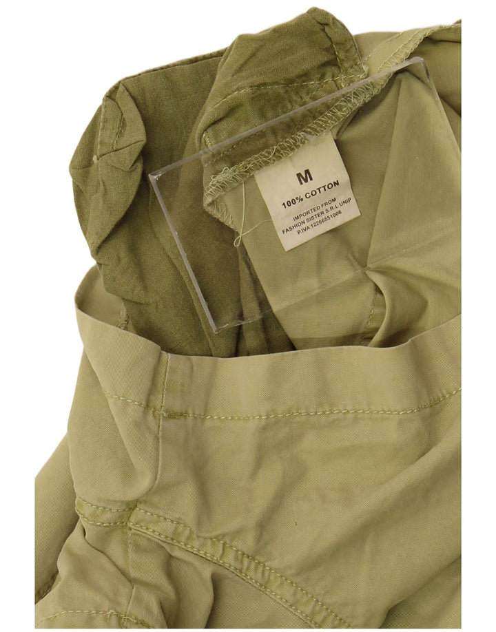 VINTAGE Short Salopette Femme Moyen W34 Coton Vert