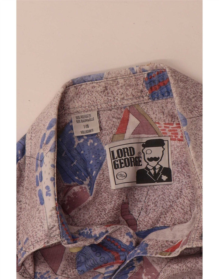 vintage Mens Abstract Pattern Shirt Taille 39/40 Moyen Multicolore