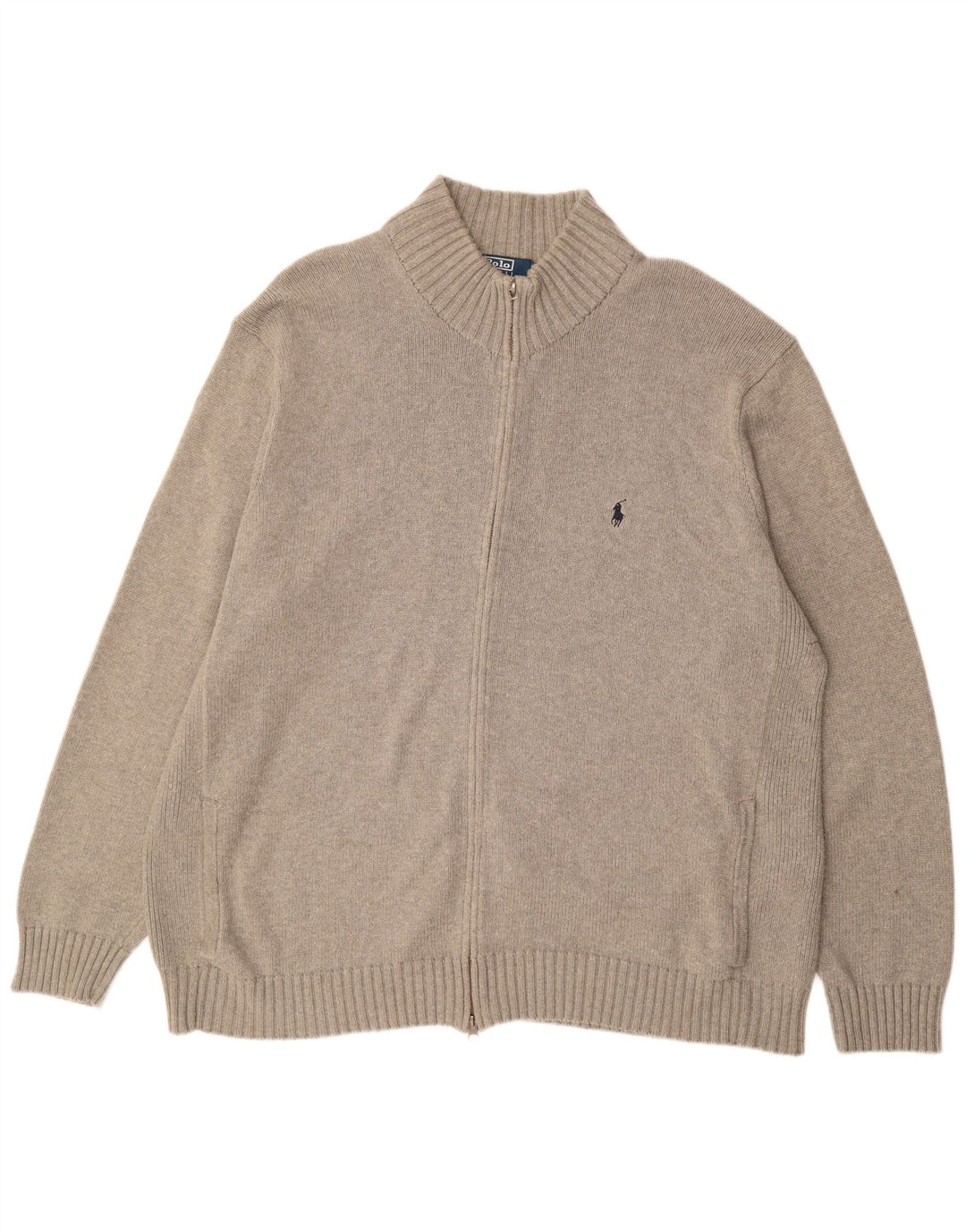 POLO RALPH LAUREN Cardigan haut pour homme en coton beige 3XL