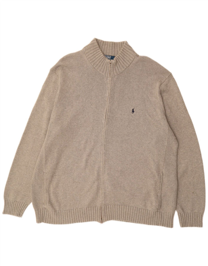 POLO RALPH LAUREN Cardigan haut pour homme en coton beige 3XL
