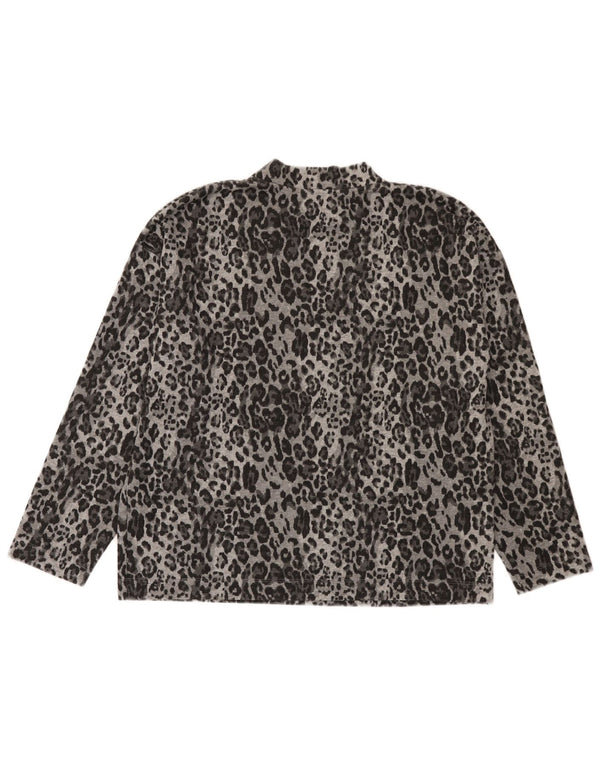 Marks & Spencer Haut à manches longues pour femme UK 44 Grand imprimé animal gris