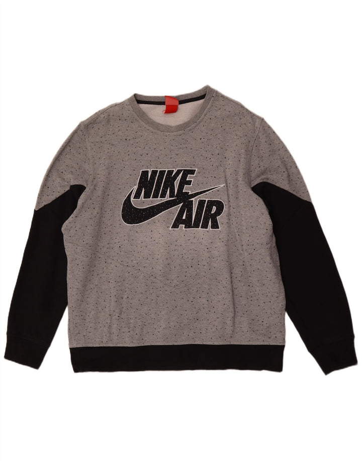 Nike Sweat-shirt graphique pour homme XL en coton color block Gris