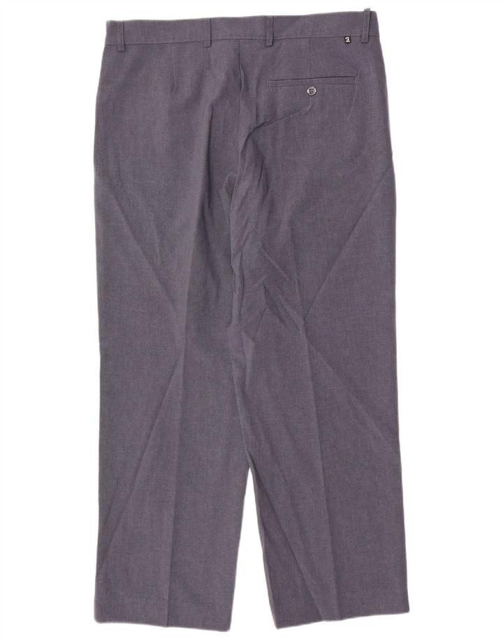 Farah Pantalon décontracté droit pour homme W36 L29 Bleu Polyester