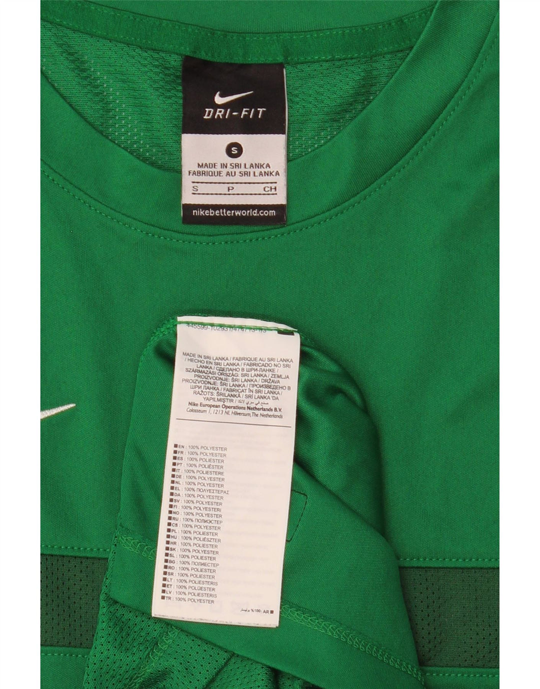 Nike Hommes Dri Fit T-Shirt Haut Petit Vert Polyester