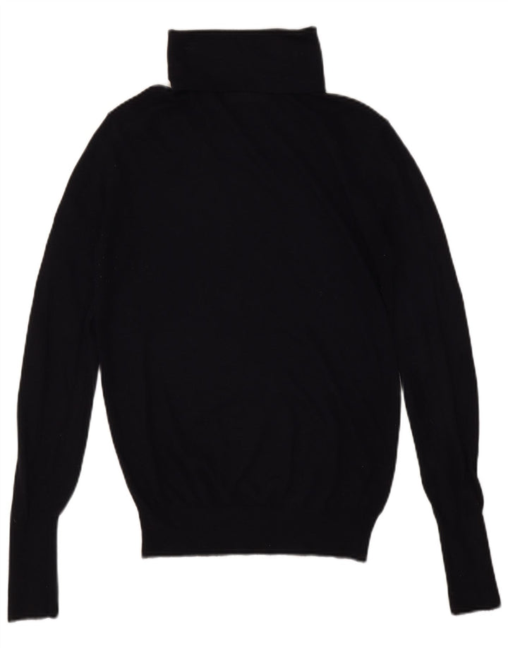 Zara Pull col roulé pour femme UK 12 Bleu marine moyen Modal