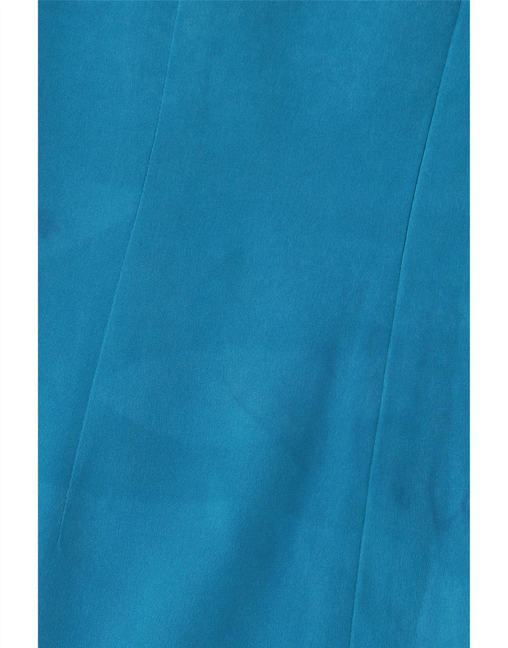 AUGUST SILK Womens Sleeveless Sheath Dress UK 12 Medium Blue Silk Vintage August Silk and Second-Hand August Silk from Messina Hembry 