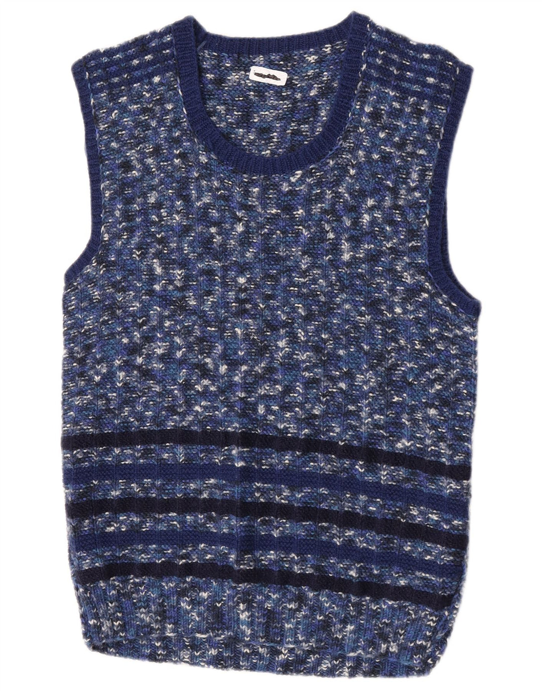 vintage Mens Vest Tank Top Petit Bleu Moucheté