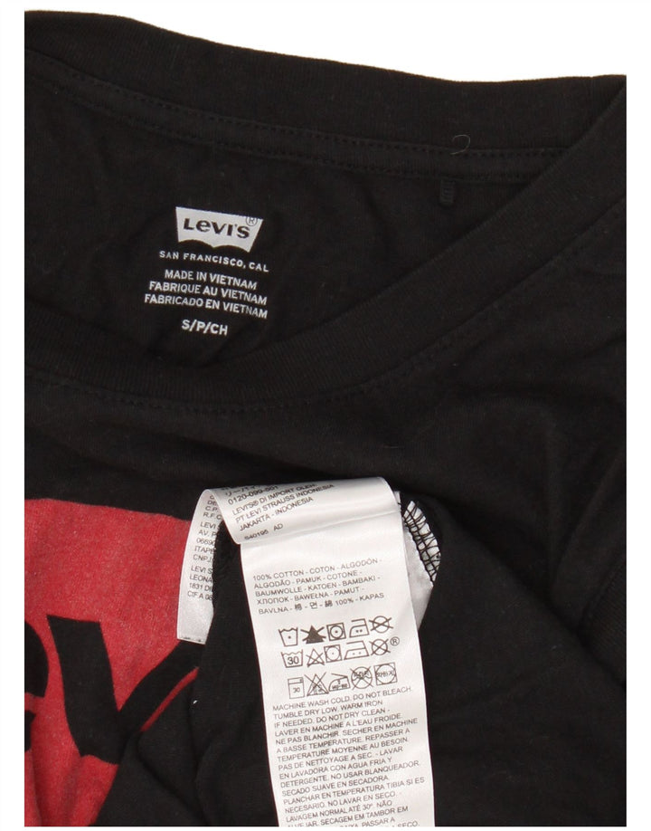 Levi's Débardeur Graphique Femme UK 10 Small Noir Coton