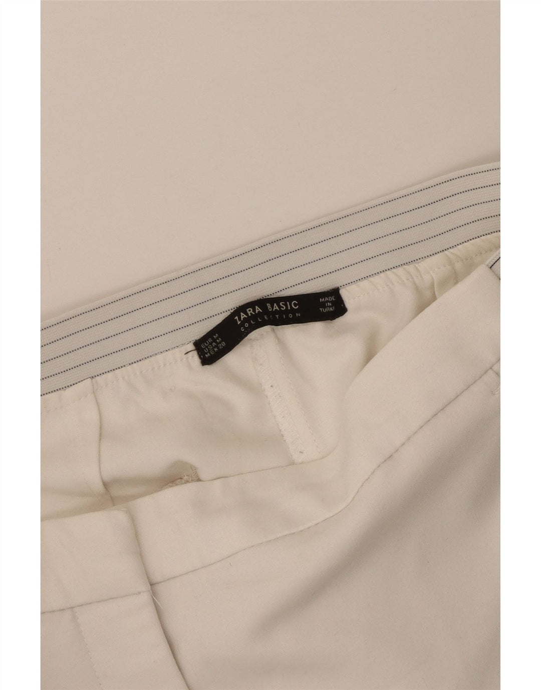 Zara Pantalon décontracté droit pour femme Medium W28 L27 Blanc