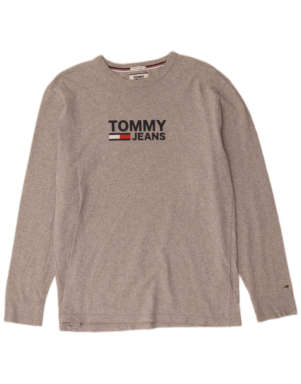 Tommy Hilfiger Haut graphique à manches longues pour homme, coupe régulière, gris moyen moucheté