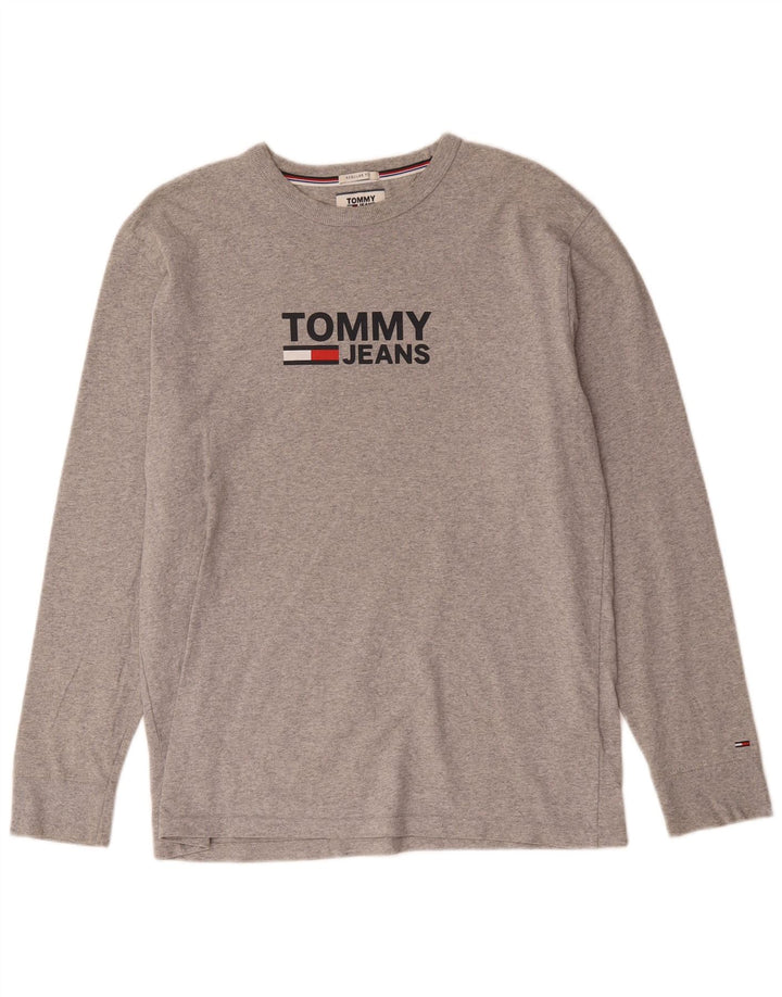 Tommy Hilfiger Haut graphique à manches longues pour homme, coupe régulière, gris moyen moucheté