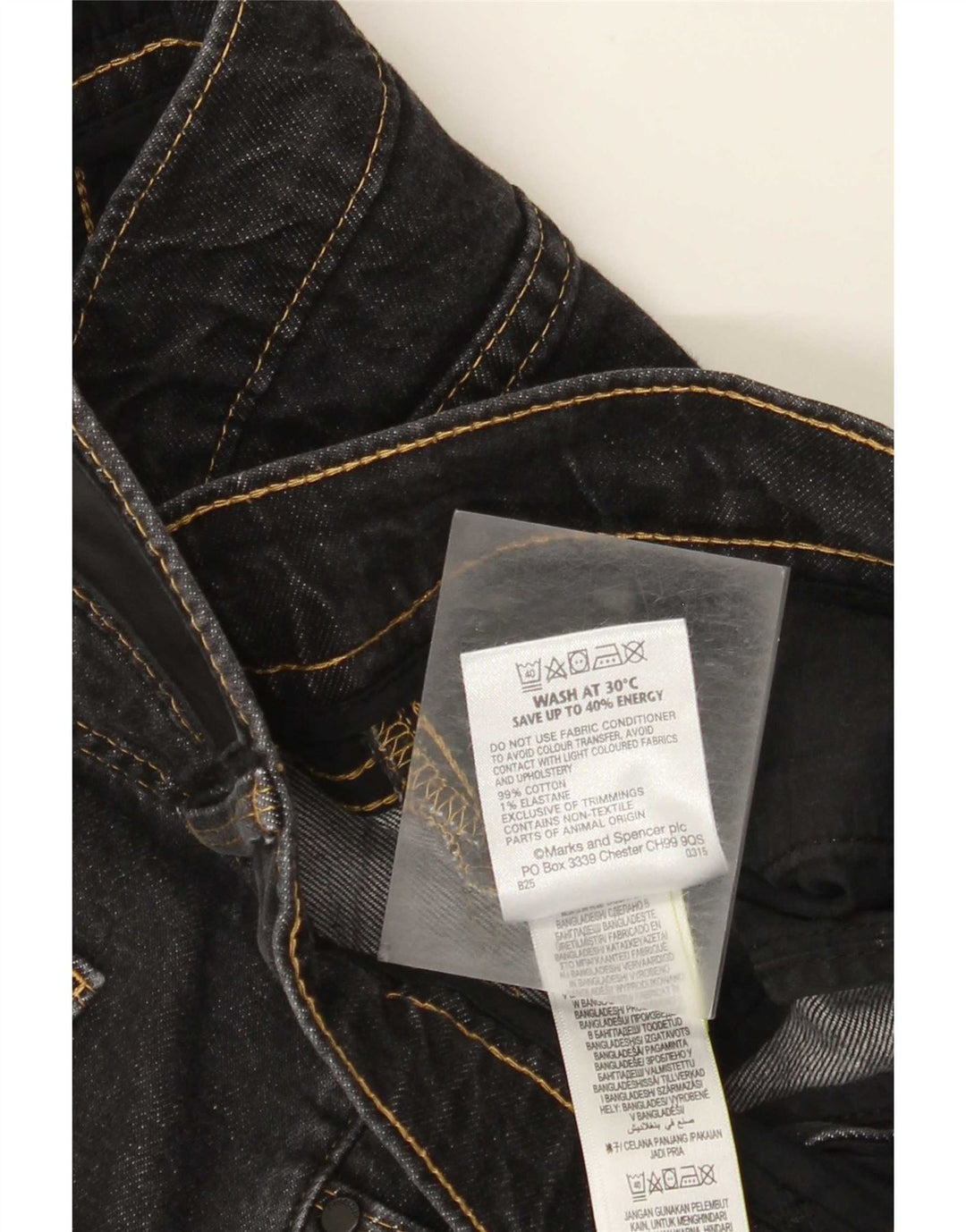Marks & Spencer Jean Slim Autograph Homme W34 L31 Coton Noir