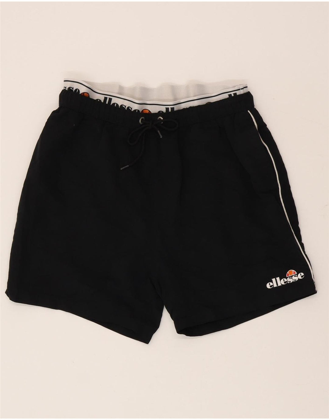 Ellesse Short de sport graphique pour homme en polyester color block noir moyen