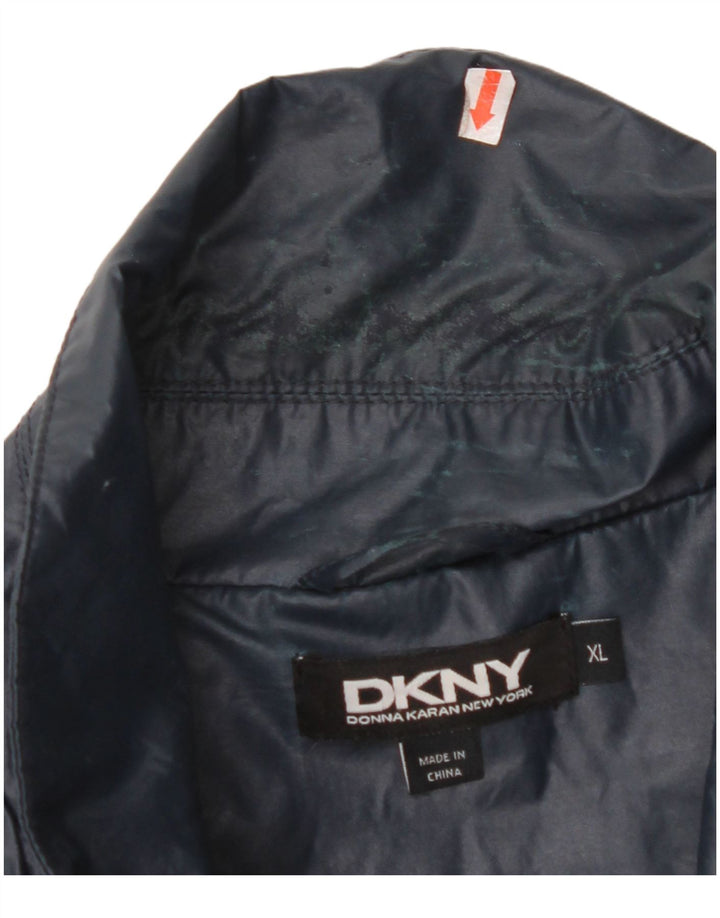 DKNY Veste de Pluie Homme UK 42 XL Bleu Marine Coton
