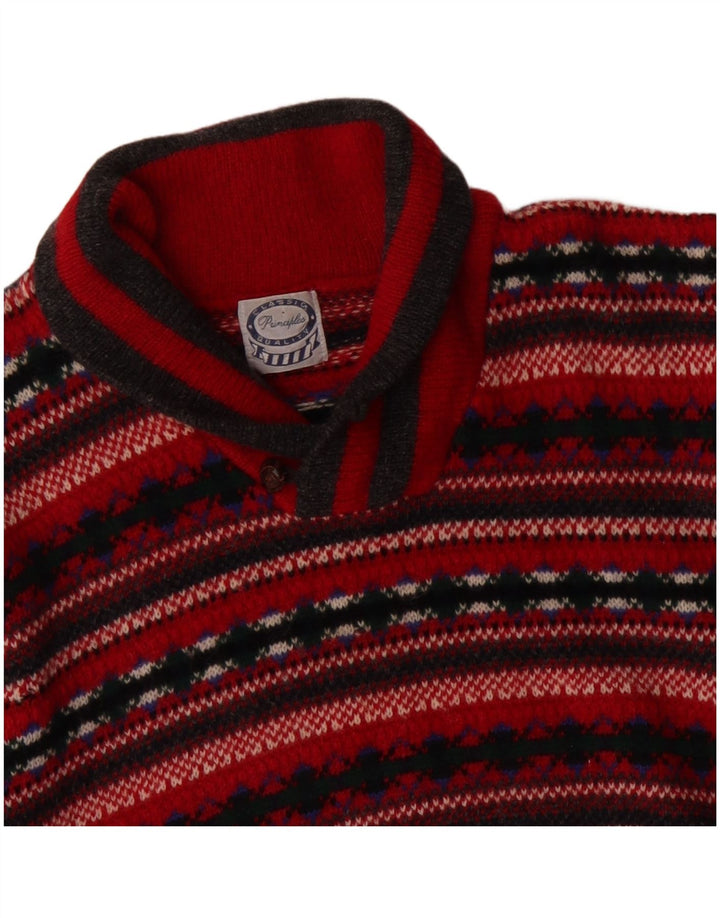 PRINCIPLES Pull à col châle pour femme UK 14 Rouge moyen Fair Isle