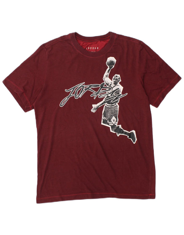 JORDAN T-shirt graphique pour hommes en coton bordeaux moyen