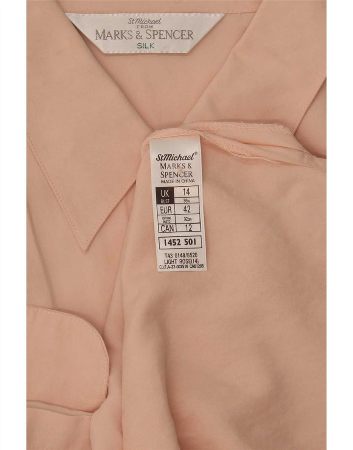 Marks & Spencer Chemisier St. Michael pour femme UK 14 Grande soie rose
