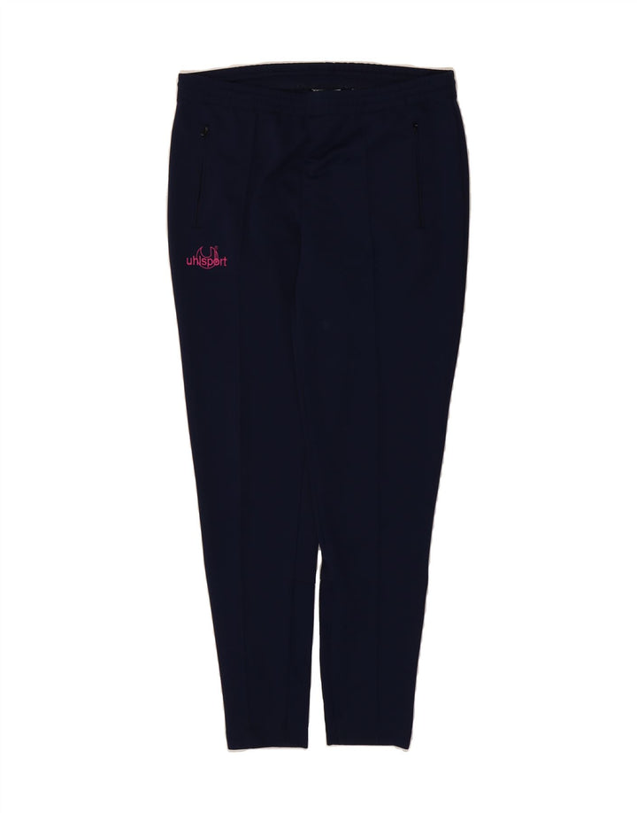 UHLSPORT Boys Tracksuit Trousers 13-14 Years  Navy Blue Polyester Vintage Uhlsport and Second-Hand Uhlsport from Messina Hembry 