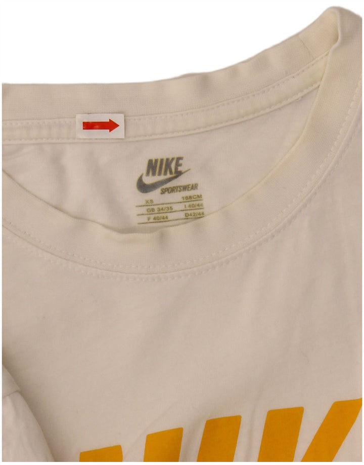 NIKE T-shirt graphique pour hommes UK 34/35 XS Blanc Coton